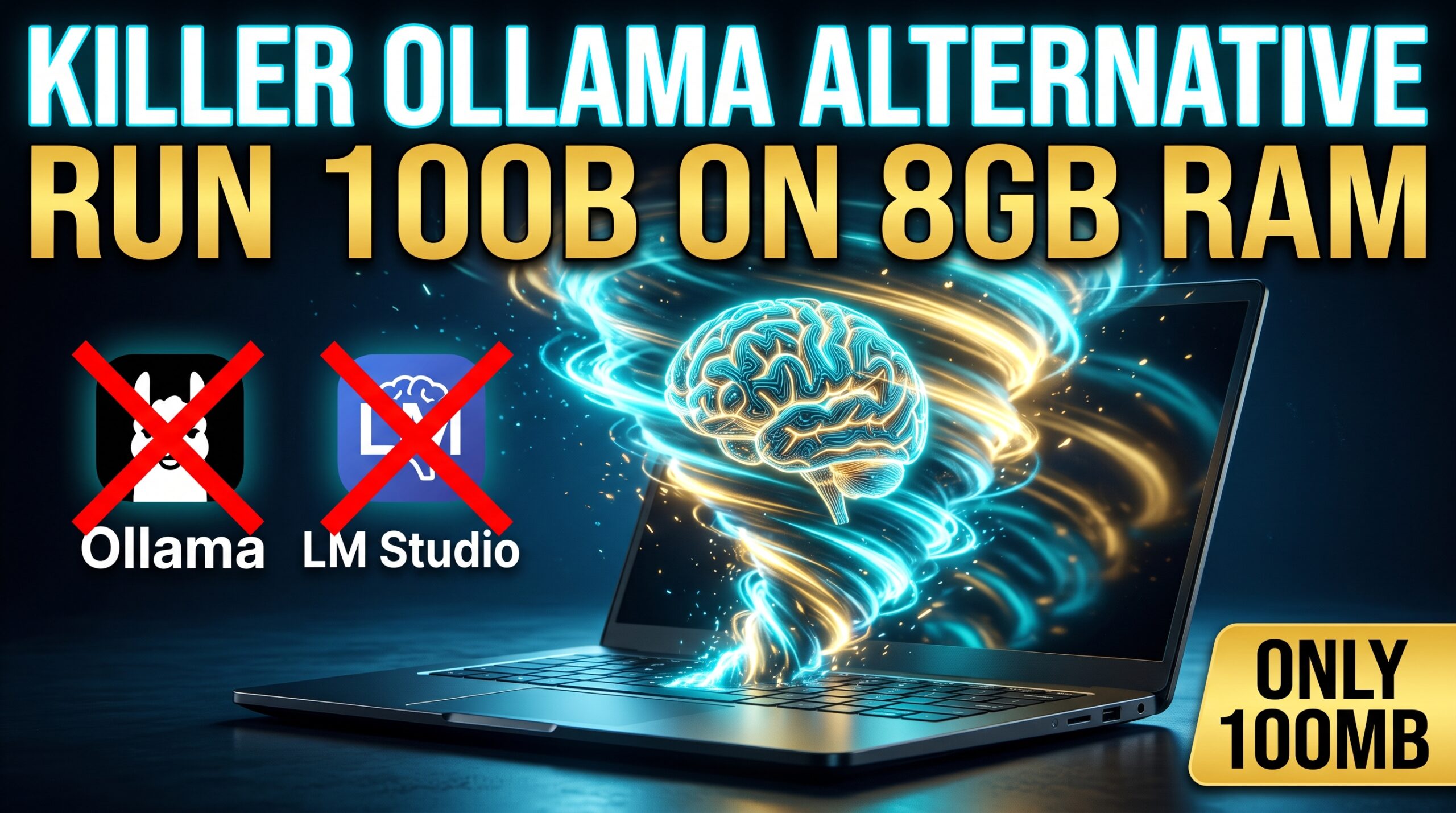 RIP Ollama & LM Studio! Run 100B AI Model on 8GB RAM Laptop Only 100MB Tufan Software