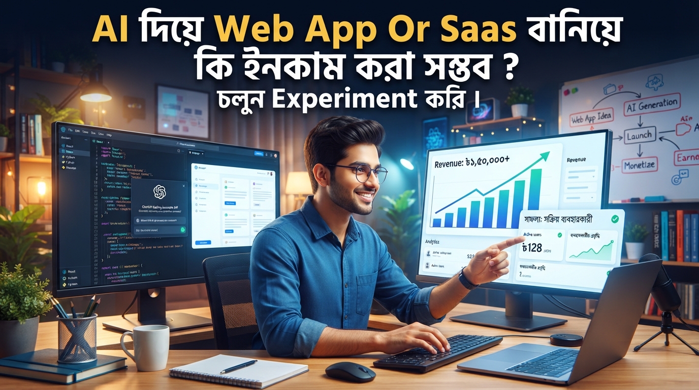 AI দিয়ে Web App Or Saas  বানিয়ে কি ইনকাম করা সম্ভব ? চলুন Experiment করি ।