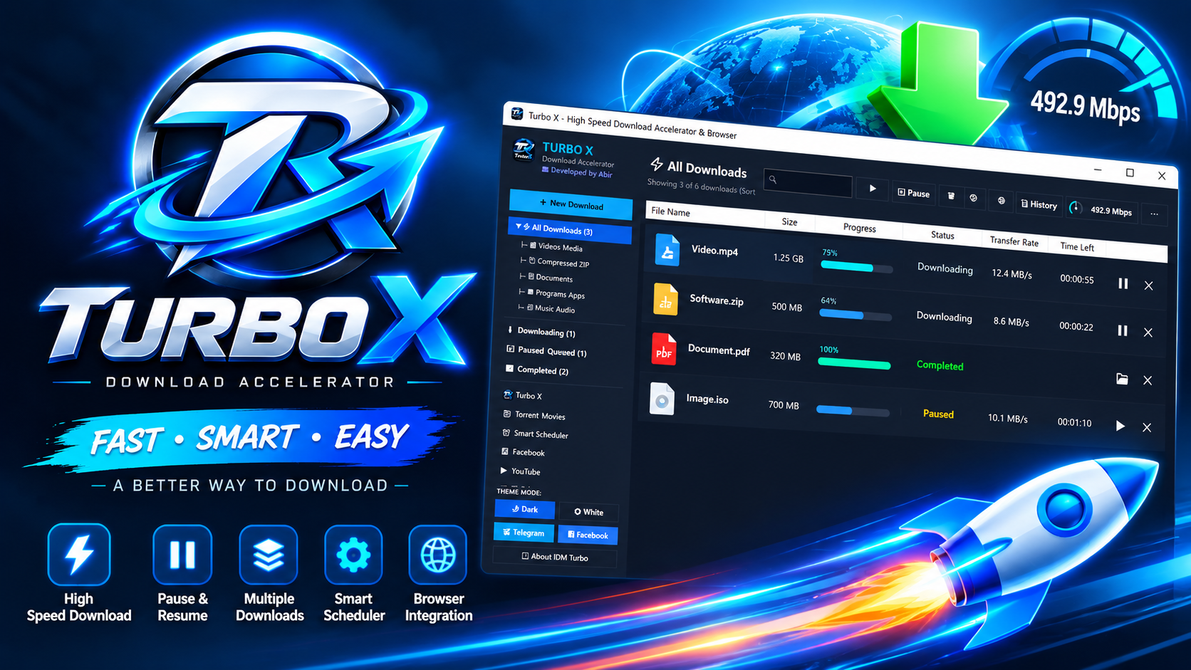 IDM এর দিন শেষ এখন চলবে Turbo X ।  Idm এর alternative turbo x download manager ।