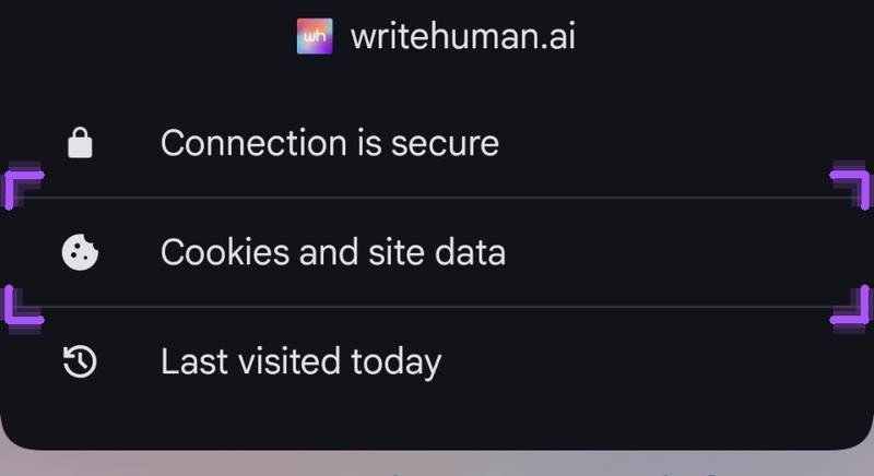 Cookies and site data