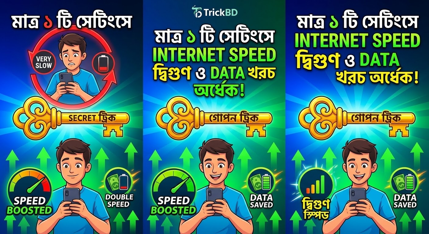 🔥 ফোনের ইন্টারনেট স্পিড দ্বিগুণ করার ও ডাটা খরচ অর্ধেক কমানোর গোপন ট্রিক! [১০০% ওয়ার্কিং]
