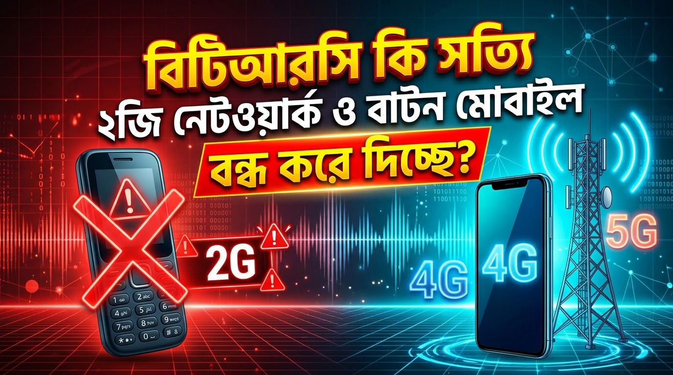 বিটিআরসি কি সত্যি ২জি (2G) নেটওয়ার্ক ও বাটন মোবাইল বন্ধ করে দিচ্ছে? বাস্তবতা ও প্রভাব