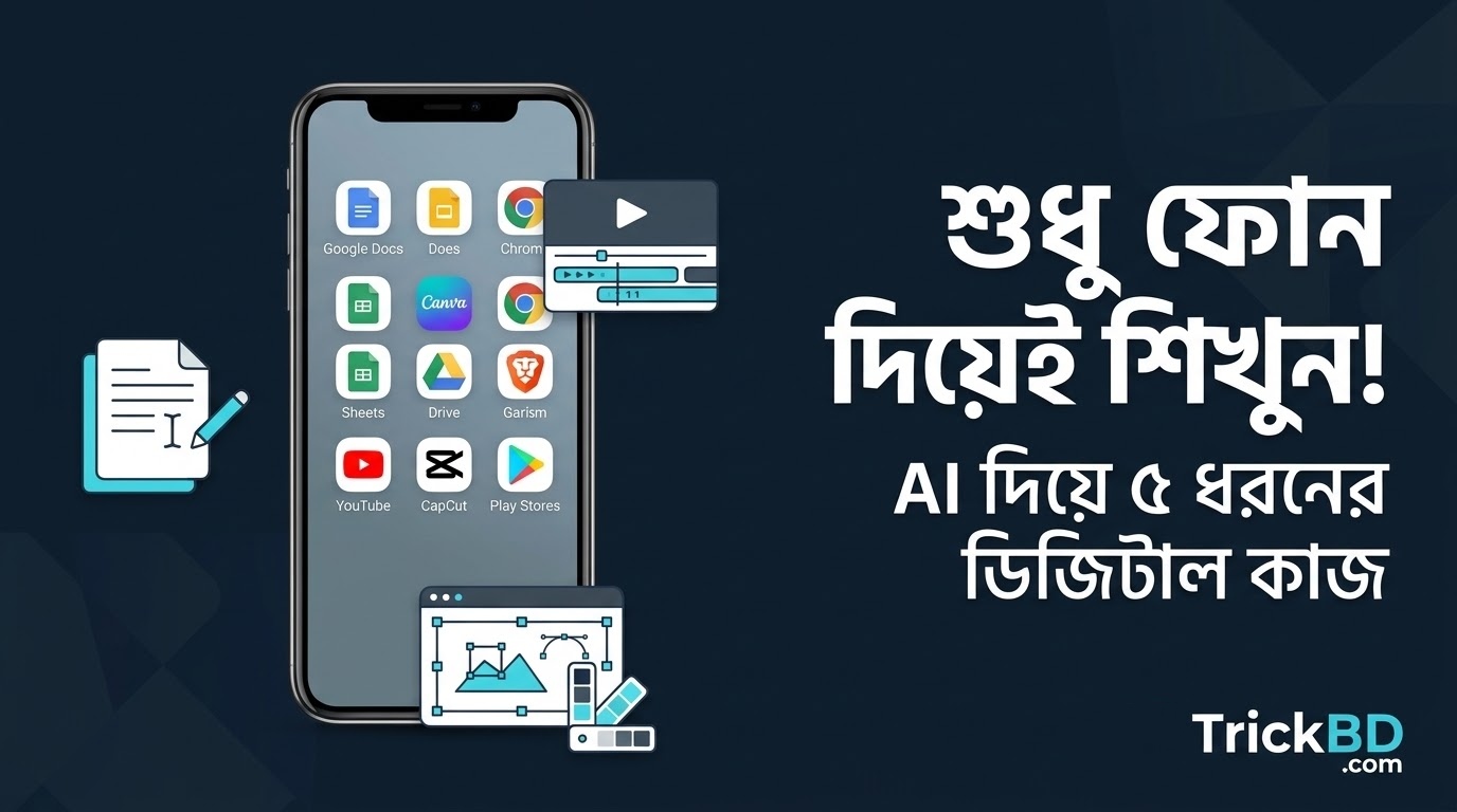 কম্পিউটার নেই? নিজের Android ফোন দিয়েই AI ব্যবহার করে ৫ ধরনের ডিজিটাল কাজ শিখুন!