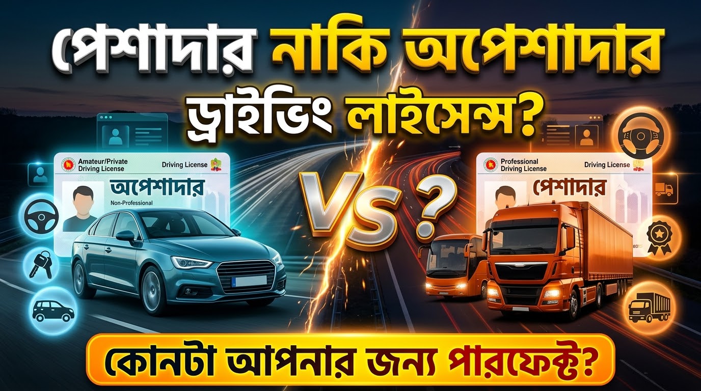 পেশাদার নাকি অপেশাদার ড্রাইভিং লাইসেন্স? কোনটা আপনার জন্য পারফেক্ট? (A to Z গাইডলাইন)