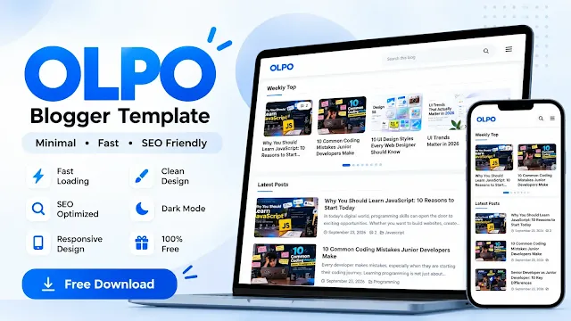 Olpo Premium Blogger Template Download for Free